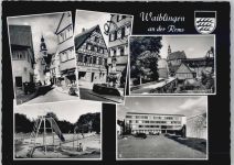 71332 W7050 Waiblingen - Nikolauskirche Marktbrunnen Justizia Stadtmauer Freibad Rathaus Mahnmal