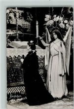 Serie 3213-3 Mädchen mit Schutzengel am Altar 1907 Foto AK Konfirmation