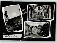 36358 W6422 Herbstein - Blick zur Kath. Kirche Innenaufnahme Kirchenplatz 3-Bildaufnahme