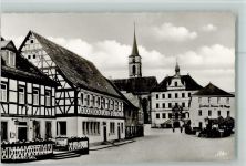 97346 W8715 Iphofen - Ortsansicht Gasthof Krone Fachwerkhäuser
