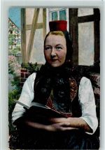 Schwälmerin mit Buch Serie 9 Nr.197 Hess. Tracht, Mandt