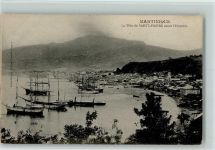 Saint-Pierre - Stadtansicht während des Vulkanausbruchs