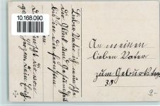 Geburtstag - gedeckter Tisch mit Kuchen AK Postbote 1918