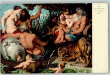 Nr. 29752 Die vier Weltteile von Rubens, nackte Frauen, Tiger, Erotik Stengel + Co