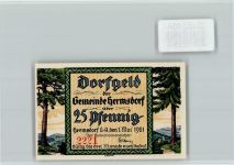 07629 O6530 Hermsdorf , Thür - Notgeld Dorfgeld Der schwarze Bär