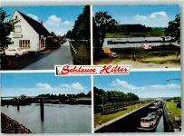 49762 W4474 Hilter Ems - Rückseite mit Abschürfungen bzw Kleberesten Schleuse Hilter Gasthaus B. Grothe