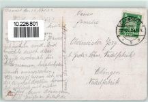 AK mit Glimmerauflage Flieder 1924 Gebrauchsspuren