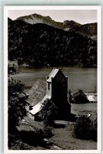 83727 W8162 Spitzingsee - St. Bernhard-Kirche am Spitzingsee mit Bodenschneid