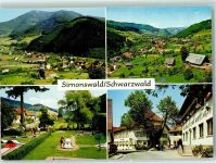 79263 W7809 Simonswald - Rückseite mit Abschürfungen bzw Kleberesten Minigolf Gasthaus zum Hirschen