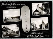 42799 W5653 Witzhelden Gebrauchsspuren Rückseite mit Abschürfungen und Kleberesten Schule Kath. Kirche Hilgener Straße Am Markt