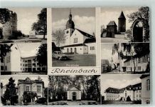53359 W5308 Rheinbach Gebrauchsspuren Rückseite mit Abschürfungen und Kleberesten Wasemer Turm Krankenhaus Rathaus Pfarrkirche Waldkapelle Am Hexenturm Volksschule Lyzeum