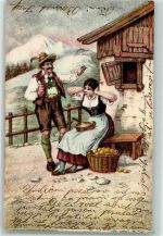 Auf der Alm AK Berghumor 1901