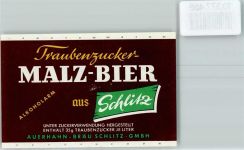 W6407 Schlitz Traubenzucker-Malz-Bier Auerhahn-Bräu Flaschenetikett KEINE AK
