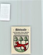 Neumittelwalde Miedzybórz - Vignette Wappen Kaffee Hag 1920-1940 Fuchs