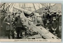 57670 Montdidier 1915 - Französisches Geschütz Feldpost WK I Cote Lorraine