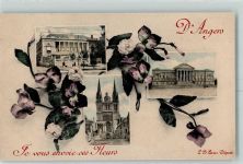 49000 Angers 1916 Lithographie Kirche