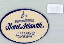 W4000 Düsseldorf Hotel Atlantik Kofferetikett KEINE AK