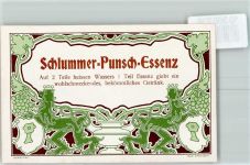 Jugendstil Schlummer Punsch Essenz Etikett KEINE AK