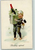 Neujahr Boldog ujevet Schornsteinfeger Verlag Dondorf Reckziegel, E 1938