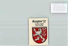 01824 O8305 Königstein , Sächs Schweiz - Vignette Wappen Kaffee Hag ca 1920-1940