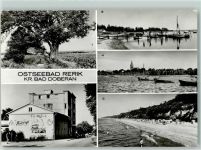 18230 O2572 Ostseebad Rerik - Hünengrab Kurhaus Salzhaff Boote Bootssteg Strand