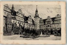 06217 O4200 Merseburg Künstlerkarte Schloßhof Kanonen Brunen Zeichnung Franz Seiffert