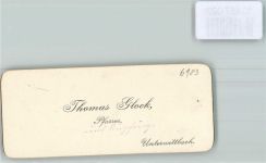 97892 W6983 Unterwittbach KEINE AK Visitenkarte Thomas Glock Pfarrer