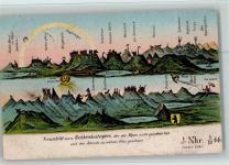 Traumbild eines Belchenbesteigers, der die Alpen nicht gesehen hat und des Abends zu viel ins Glas schaut Berghumor 1927