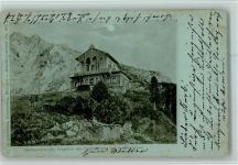 82467 W8100 Partenkirchen Mondschein Hochgebirgsvilla Schachen AK