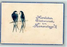 Namenstag - AK Flecken Schwalbe 1906 Prägedruck