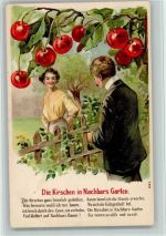 Serie Die Kirschen in Nachbars Garten AK Poesie Prägedruck