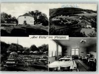 51491 W5063 Oberbrombach - Gasthaus Zur Eiche Innenaufnahme Gastraum Terrasse Ortsansicht 4-Bildaufnahme