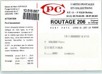 Cartes Postales 1984 Routage 206 - Abonne 1987 AK - Geschichte