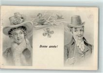 Serie 2773- 1 - Bonne Annee - Frau mit Monokel BKW