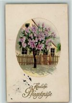 Pfingsten - blühender Baum - Stempelfleck Flieder 1917