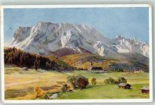 W8101 Klais Schloss Elmau mit Dreitorspitze Compton, E. H.