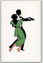 Silhouette Serie Nr. 1318-1 Verlag A. Rehn Tanz Künstlerkarte