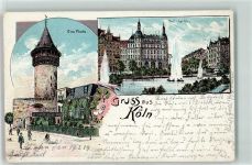 50667 W5021 Köln Neustadt-Süd 102 1904 Gebrauchsspuren Lithographie Ulrepforte Deutscher Ring
