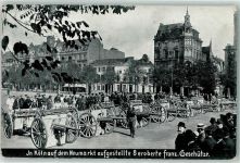 W5021 Köln Altstadt-Süd 101 Kriegsbeute 8 eroberte franz. Geschütze auf dem Neumarkt Propaganda WK I 1914 Gebrauchsspuren