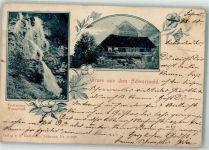 79650 W7860 Fahrnau 1909 - Todnauer Wasserfall Schwarzwaldhaus Ort lt. Stempel