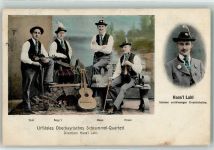 Oberbayrisches Schrammel Quartett Kontragitarre Tracht Volksmusik 1907