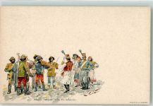 Ungarn Husaren Geigen Privatganzsache Lithographie