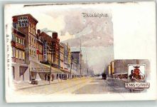 Philadelphia Lithographie Straßenbahn