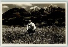 W8240 Schönau a Königssee Zitherfranzl beim Kohlhiasl in der Schönau Photo L. Ammon 8018 Zither 1933 Foto AK