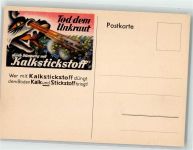 Kalkstickstoff Tod dem Unkraut Düngerwerbung Ganzsache