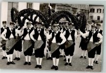 83527 W8092 Haag , Oberbay 1956 Foto AK Tracht Schäfflertanz