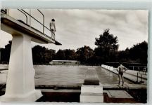76870 W6744 Kandel , Pfalz Gebrauchsspuren Schwimmbad Foto AK