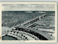 Zoppot Sopot Foto AK Schwimmbad Strand Touristendampfer