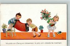 sign Zahl - Kinder Ziehharmonika Künstlerkarte