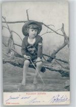 Kind beim Angeln - 1903 AK Angeln